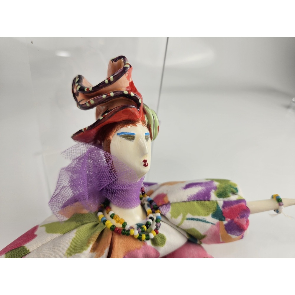 Poupee Millet Cerri Art 11" French Porcelain Doll Awesome Headdress And Scarf - Picture 4 of 11